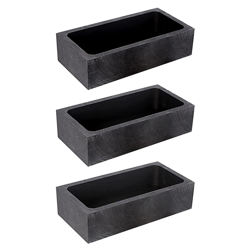 3 Pcs Graphite Ingot Mold Crucible for Melting Silver Metal