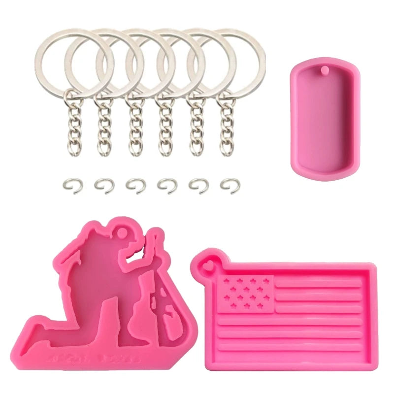 Soldier Pet Tag Flag Silicone Mold for DIY Soap Pendant
