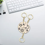 3-Piece Sun, Star, Moon Pendant Keychain Set, Friendship BFF Charm Chokers
