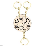 3-Piece Sun, Star, Moon Pendant Keychain Set, Friendship BFF Charm Chokers