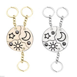 3-Piece Sun, Star, Moon Pendant Keychain Set, Friendship BFF Charm Chokers
