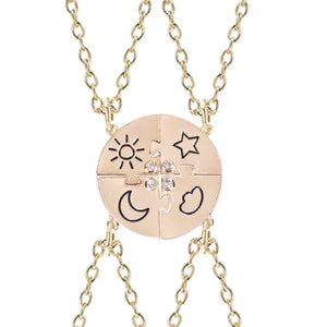 3-Piece Sun Star Moon Pendant Necklace Friendship BFF Charm Chokers