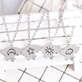 3-Piece Sun Star Moon Pendant Necklace Friendship BFF Charm Chokers