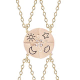 3-Piece Sun Star Moon Pendant Necklace Friendship BFF Charm Chokers