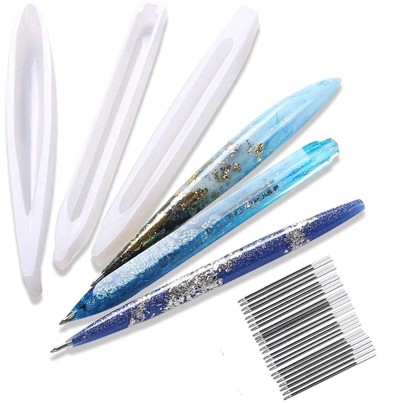 3 Pieces Silicone Resin Mold Ball Point Pen Mold