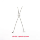 3-Piece Stainless Steel Bolo Chain Bracelets Adjustable Slider
