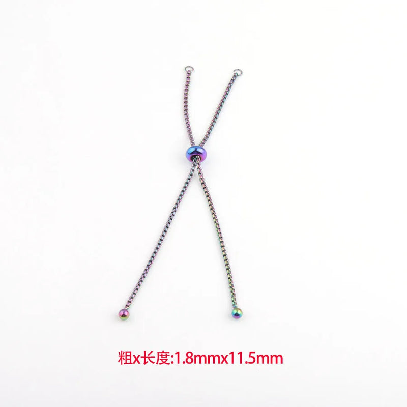 3-Piece Stainless Steel Bolo Chain Bracelets Adjustable Slider