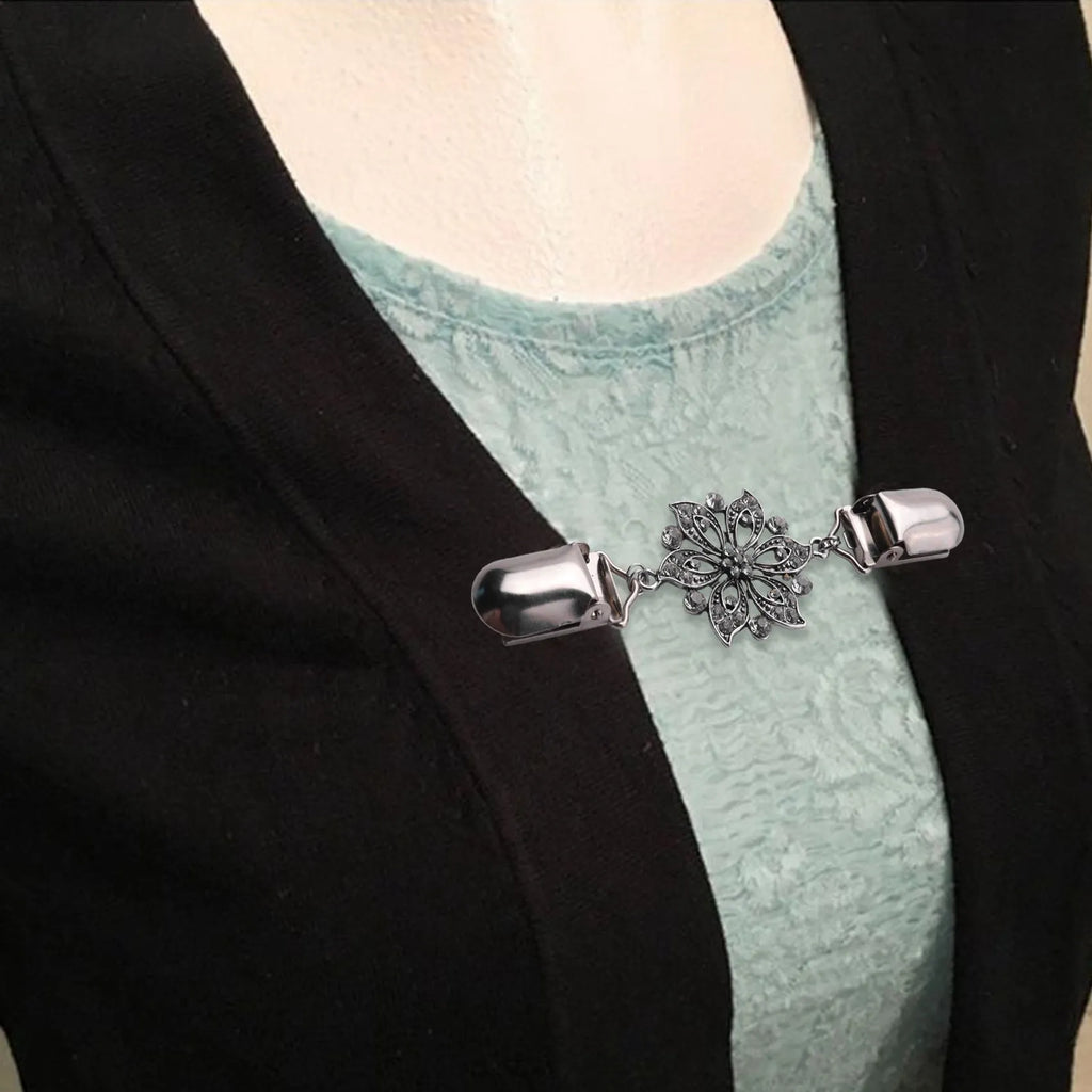 Vintage Brooch Clip for Sweater Shawl, Set of 3