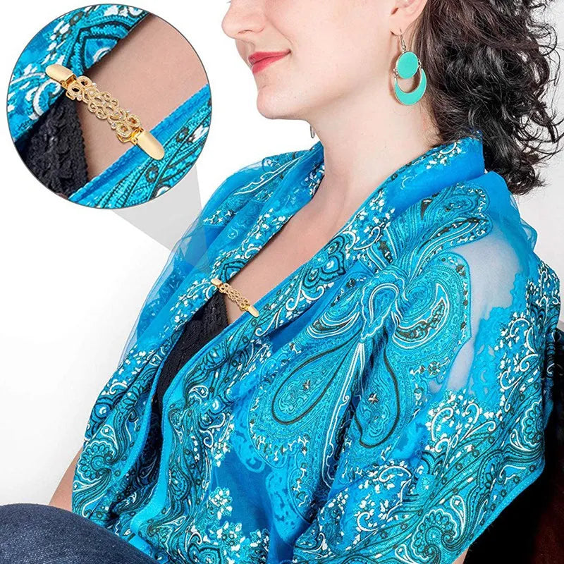 3 Pieces Sweater Shawl Clips Vintage Brooch Clip for Women Girls