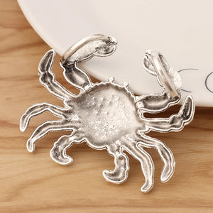 3 Pcs Tibetan Silver Crab Charms Pendants for Necklace DIY Jewelry Making