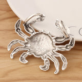 3 Pcs Tibetan Silver Crab Charms Pendants for Necklace DIY Jewelry Making