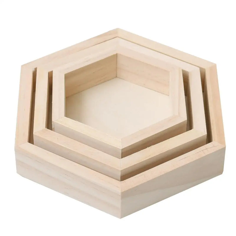 3-Piece Unpainted Painting Crafting Jewelry Storage Showcase