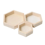 3-Piece Unpainted Painting Crafting Jewelry Storage Showcase