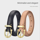 3 Women's PU Leather Belts Skinny Casual Metal Buckle Dress