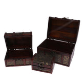 Wooden Vintage Treasure Chest Jewelry Storage Box Organizer