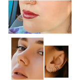 3Pcs Double Nose Ring Hoop Set 6/8/10mm