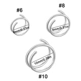 3Pcs Double Nose Ring Hoop Set 6/8/10mm