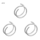 3Pcs Double Nose Ring Hoop Set 6/8/10mm