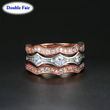 3 Ring Set CZ Stone Wedding Rings For Women