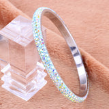 3 Row CZ Crystal Pave Stainless Steel Bracelets for Women