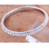 3 Row CZ Crystal Pave Stainless Steel Bracelets for Women