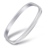 3 Row CZ Crystal Pave Stainless Steel Bracelets for Women
