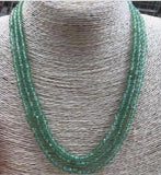 3 Row 4mm Dark Sapphire Gemstone Beads Necklace