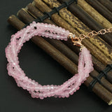 Pink Chalcedony Jades Multilayer Bracelets for Party Weddings