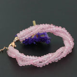 Pink Chalcedony Jades Multilayer Bracelets for Party Weddings