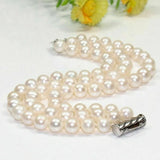 Real Natural Cultured Pearl Bracelet Bangle AAA+
