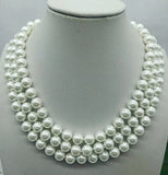 Elegant Shell Pearl Round Bead Necklace 18-20 Inches