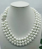 Elegant Shell Pearl Round Bead Necklace 18-20 Inches