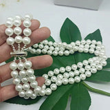 Elegant Shell Pearl Round Bead Necklace 18-20 Inches