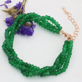 Green Natural Stone Jades Chalcedony Faceted Abacus Beads Bracelet 7.5inch