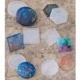 Round Square Coaster Resin Mold Tea Mat Tray Epoxy Resin Silicone Casting Molds