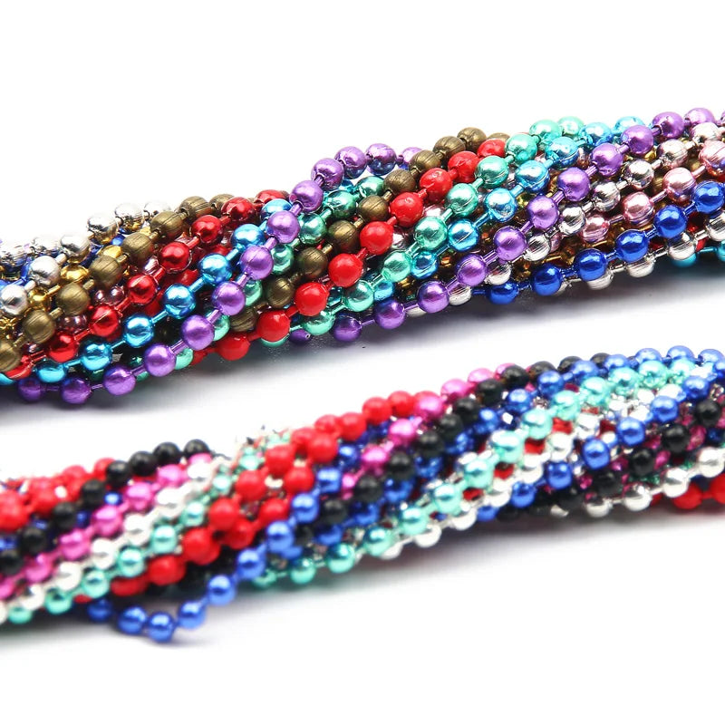 Copper Ball Beads Chain Colorful Buckle DIY Jewelry Making Key Chain