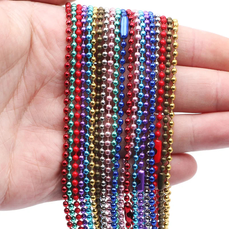 Copper Ball Beads Chain Colorful Buckle DIY Jewelry Making Key Chain