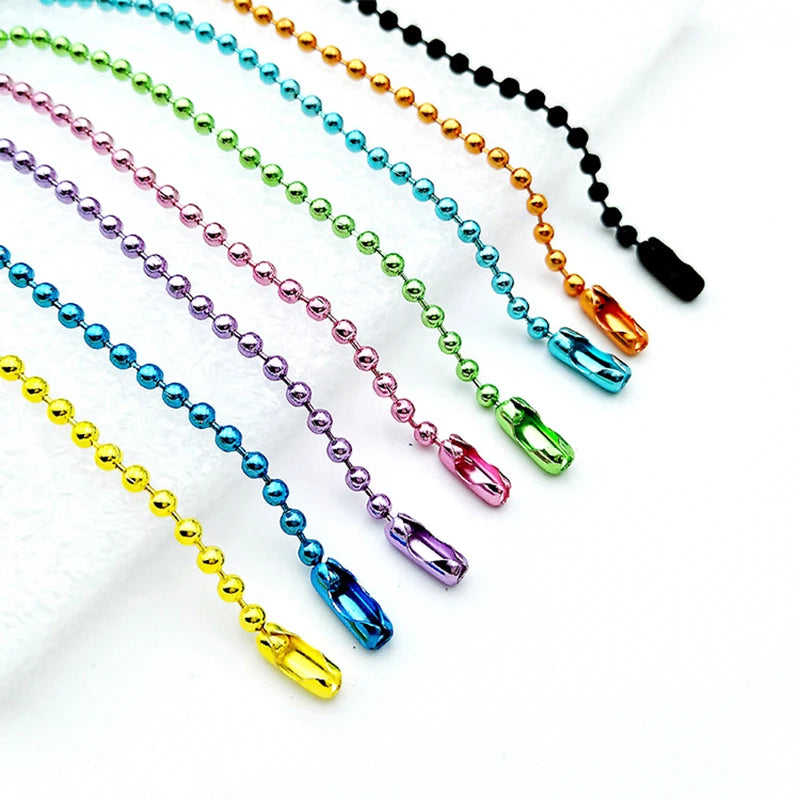 Copper Ball Beads Chain Colorful Buckle DIY Jewelry Making Key Chain
