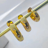 3 Size Star Round Hoop Earrings for Women Geometric Dangle Earrings