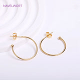 18K Plated C Shape Earrings Hooks Set