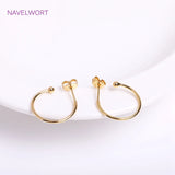18K Plated C Shape Earrings Hooks Set