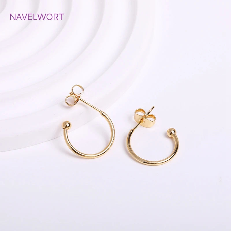 18K Plated C Shape Earrings Hooks Set
