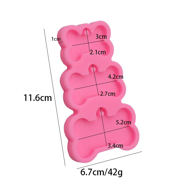 Dog Tag Bone Silicone Molds for DIY Keychain Craft