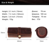 3 Slots Leather Watch Roll Travel Case Vintage Display Storage Box