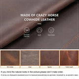 3-Slot Leather Watch Roll Travel Case Vintage Horse Leather Display