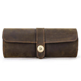 3-Slot Leather Watch Roll Travel Case Vintage Display Storage Box