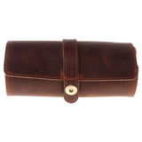 3 Slots Leather Watch Roll Travel Case Vintage Horse Leather Watch Storage Box
