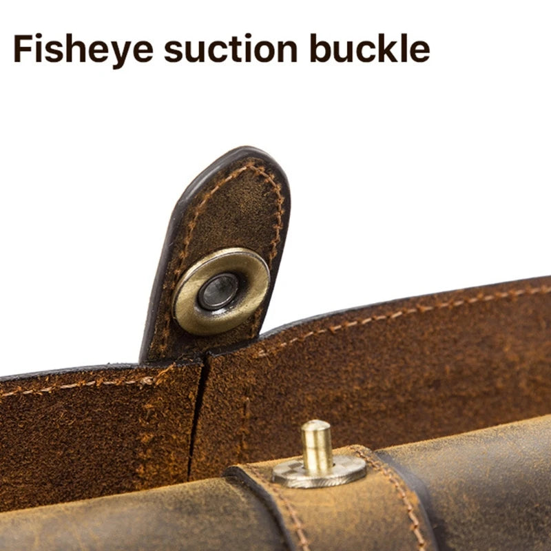 3-Slot Leather Watch Roll Travel Case Vintage Display Storage Box