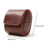 3-Slots Watch Box Leather Roll Wrist Pillow Vintage Men Travel Portable