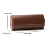 3 Slots Watch Roll Travel Case Leather Display Storage Box